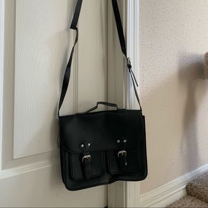 Black Leather crossbody
